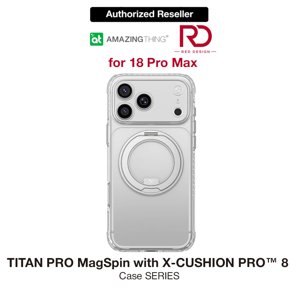 Picture of Amazingthing TITAN PRO MagSpin Magnetic Kickstand Case with X-CUSHION PRO Protection for iPhone 18 Pro Max 6.9 - Clear Apple iPhone 18 Pro Max- Apple iPhone 18 Pro Max Cases, Apple iPhone 18 Pro Max Covers, iPad Cases and a wide selection of Apple iPhone 18 Pro Max Accessories in Malaysia, Sabah, Sarawak and Singapore 