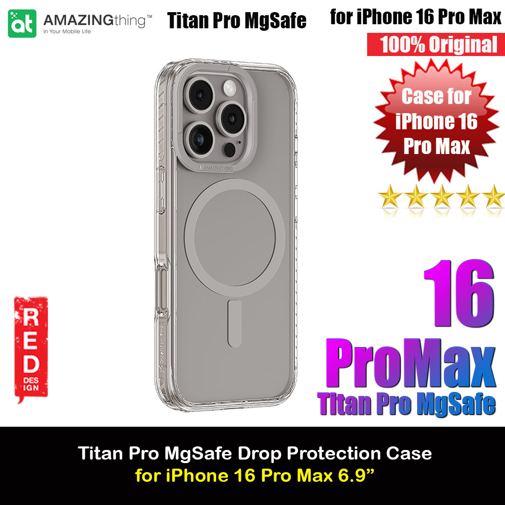 Picture of Amazingthing TITAN PRO Magsafe Compatible Drop Proof Case for iPhone 16 Pro Max 6.9 (Titan Gray) Apple iPhone 16 Pro Max 6.9- Apple iPhone 16 Pro Max 6.9 Cases, Apple iPhone 16 Pro Max 6.9 Covers, iPad Cases and a wide selection of Apple iPhone 16 Pro Max 6.9 Accessories in Malaysia, Sabah, Sarawak and Singapore 