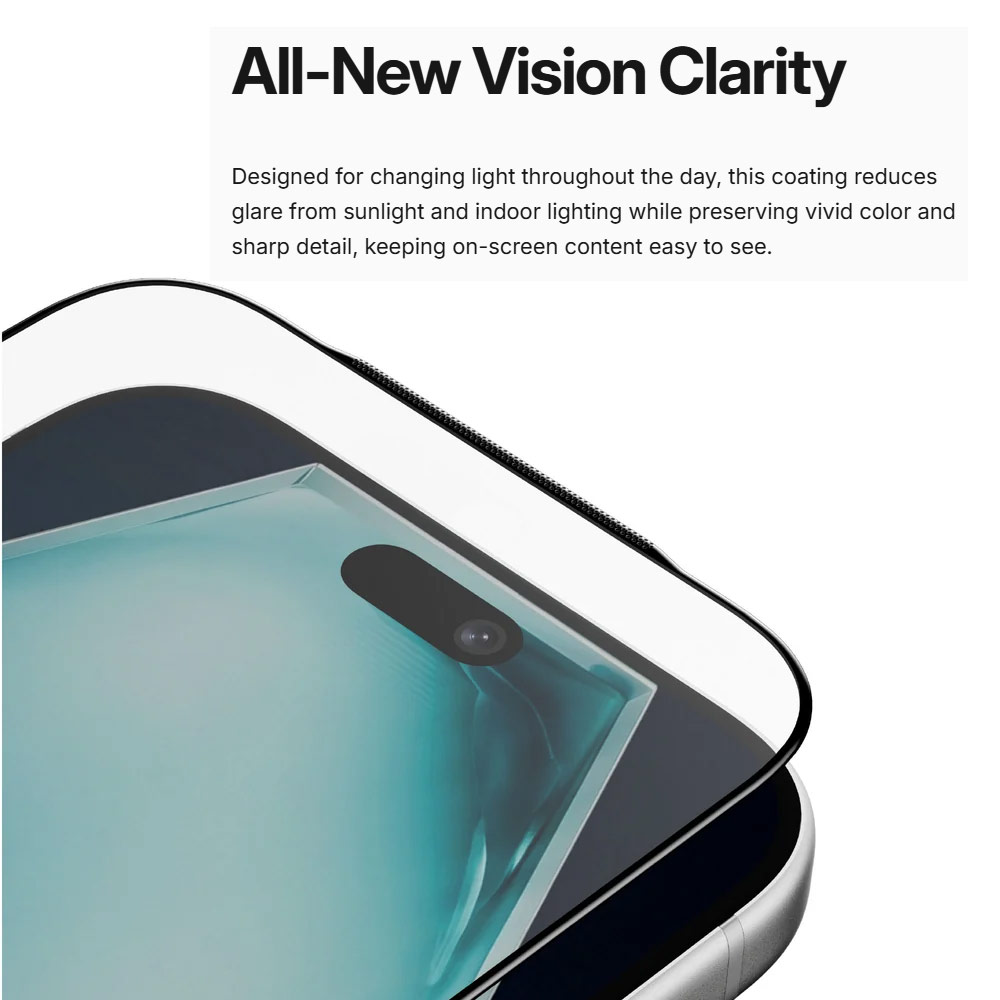 Picture of Apple iPhone 18 Pro Screen Protector | Amazingthing Titan Vision Clear 3D Frame Full Tempered Glass Screen Protector with Dust Filter for iPhone 18 Pro - Clear