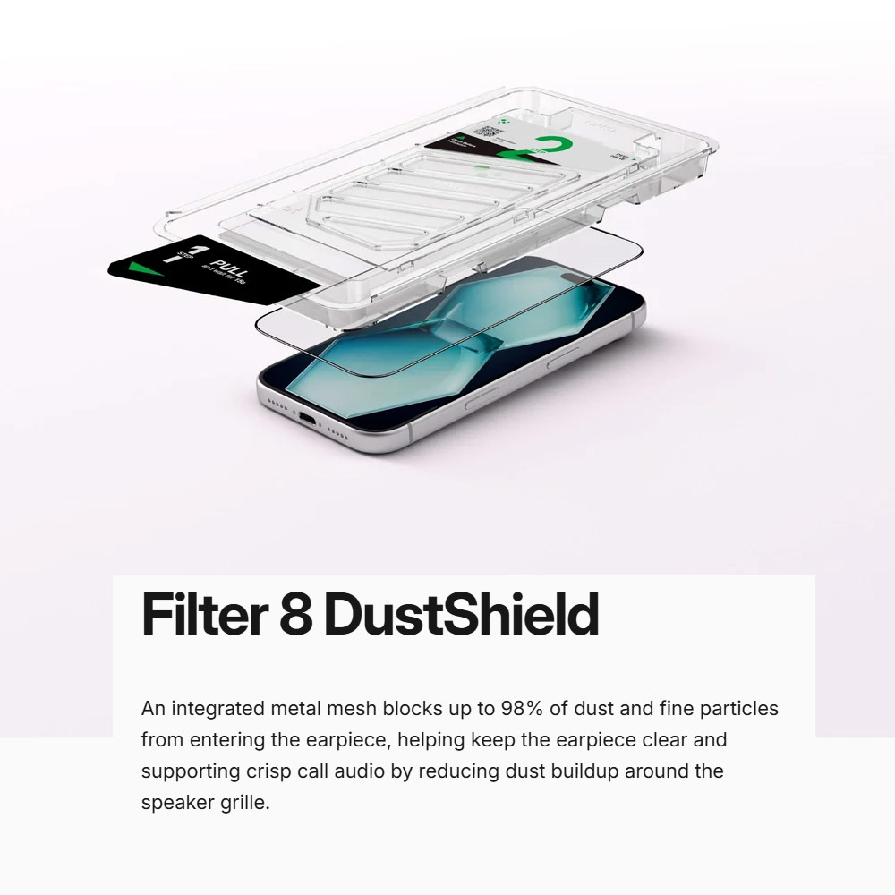 Picture of Apple iPhone 18 Pro Screen Protector | Amazingthing Titan Vision Clear 3D Frame Full Tempered Glass Screen Protector with Dust Filter for iPhone 18 Pro - Clear