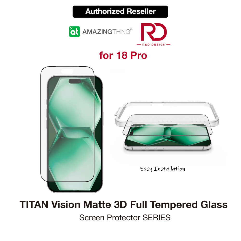Picture of Amazingthing Titan Vision Matte 3D Frame Full Tempered Glass Screen Protector with Dust Filter for iPhone 18 Pro - Matte Apple iPhone 18 Pro- Apple iPhone 18 Pro Cases, Apple iPhone 18 Pro Covers, iPad Cases and a wide selection of Apple iPhone 18 Pro Accessories in Malaysia, Sabah, Sarawak and Singapore 