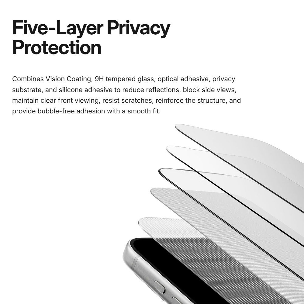 Picture of Apple iPhone 18 Pro Max Screen Protector | Amazingthing Titan Vision Privacy 3D Frame Full Tempered Glass Screen Protector with Dust Filter for iPhone 18 Pro Max 6.9 - Privacy