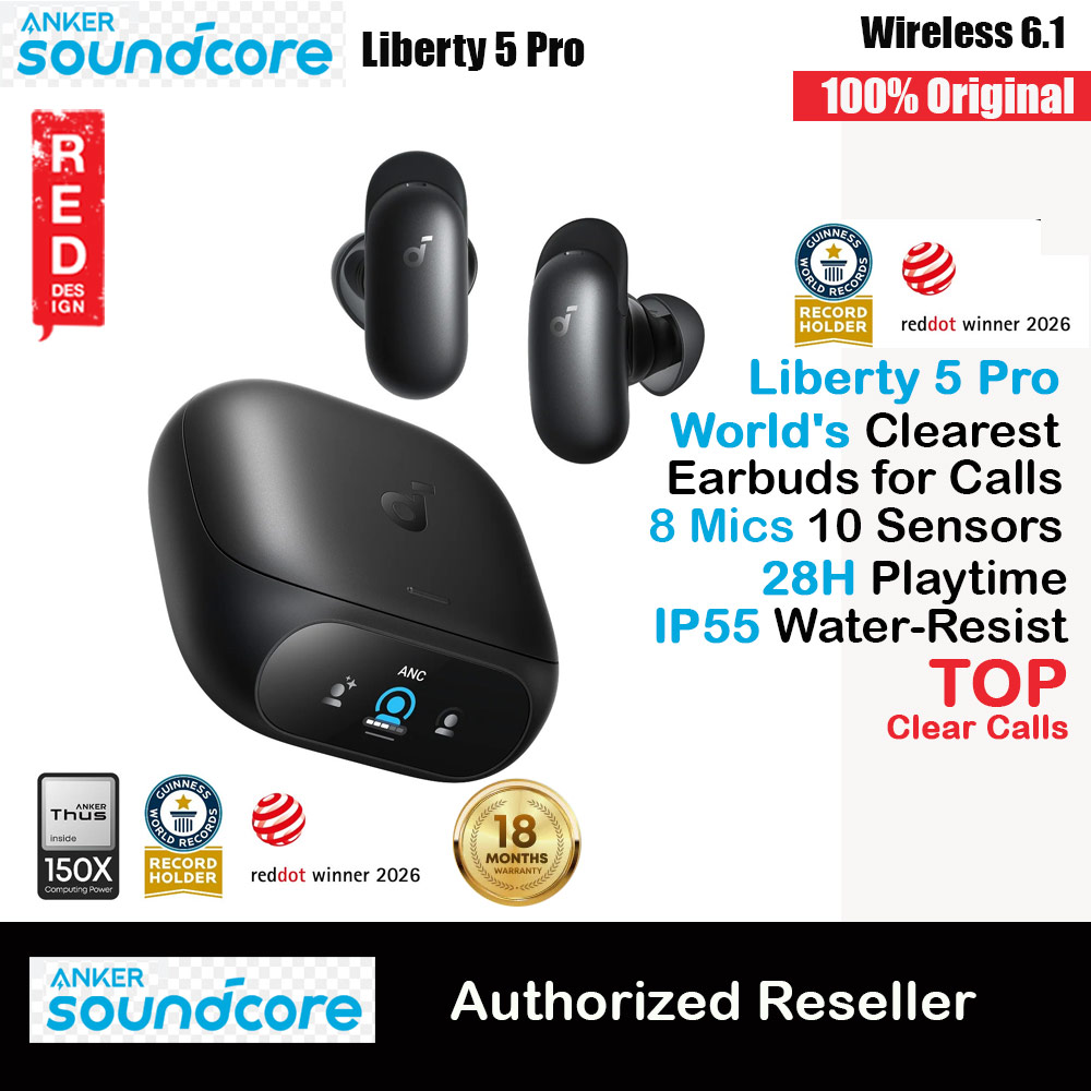 Picture of Soundcore by Anker Liberty 5 Pro ANC Wireless Earbuds Guinness World Records Clearest Clear Calls Adaptive Noise Cancelling LDAC Hi-Res Audio TWS Earbuds (Midnight Black) Red Design- Red Design Cases, Red Design Covers, iPad Cases and a wide selection of Red Design Accessories in Malaysia, Sabah, Sarawak and Singapore 