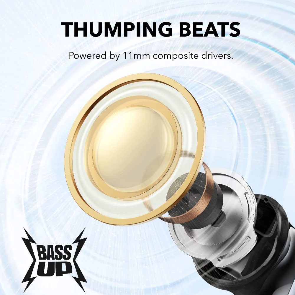 Picture of Anker Soundcore P40i Wireless Earbuds With Noise Cancelling Adaptive Heavy Bass 60H Playtime (Black)