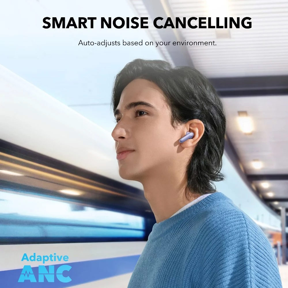 Picture of Anker Soundcore P40i Wireless Earbuds With Noise Cancelling Adaptive Heavy Bass 60H Playtime (Black)