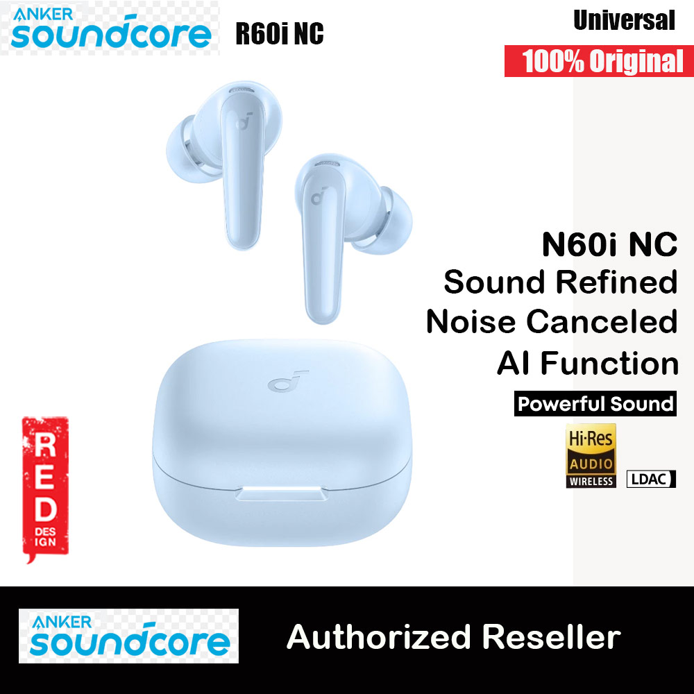 Picture of Soundcore by Anker R60i NC Wireless Earbuds -52dB Adaptive Noise-Cancelling Hi-Res Clarify Sound AI Assistant 50Hours (Blue) Red Design- Red Design Cases, Red Design Covers, iPad Cases and a wide selection of Red Design Accessories in Malaysia, Sabah, Sarawak and Singapore 