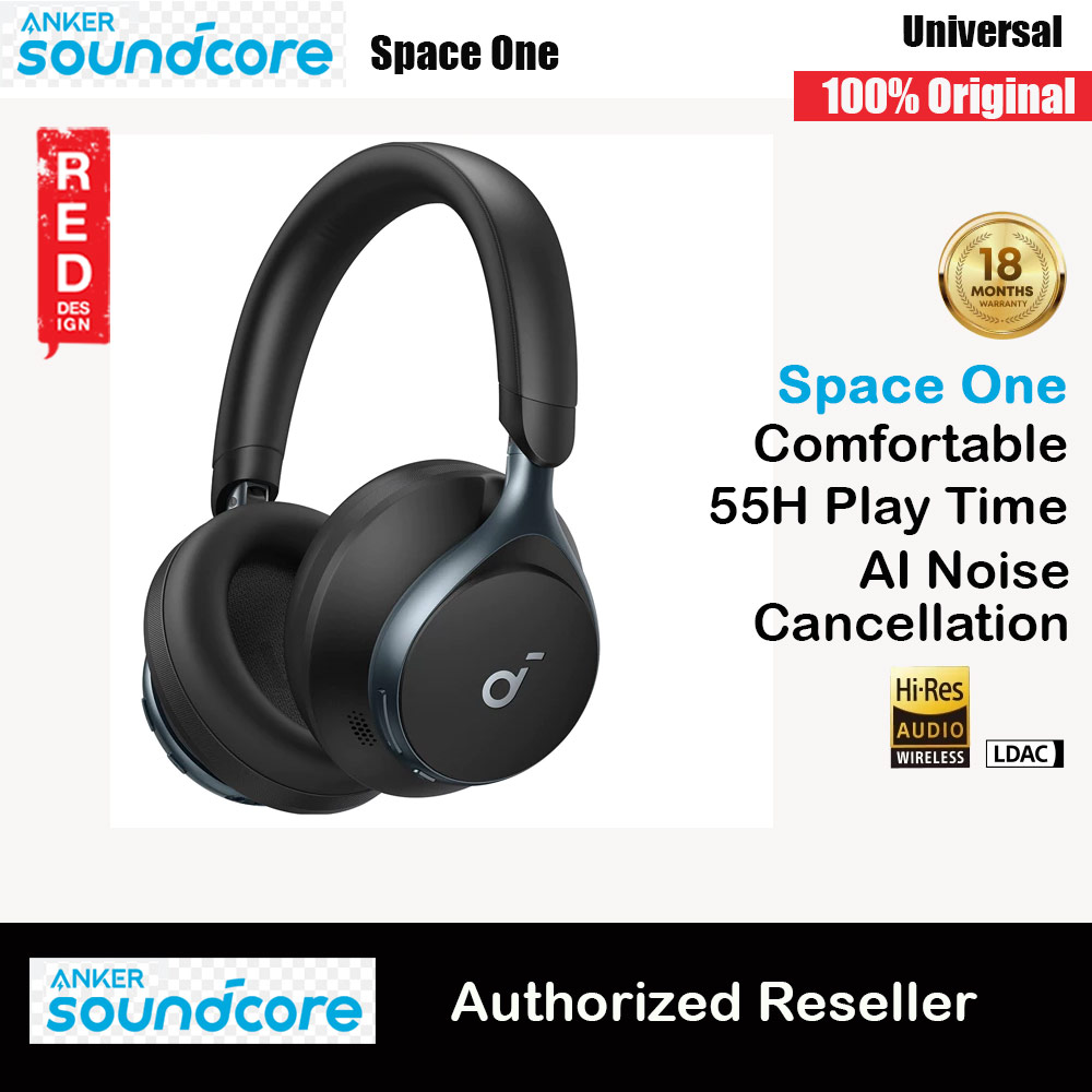 Picture of Soundcore by Anker Space One Headphones Hi-Res Sound Hybrid Active Noise Cancelling Headsets ANC TWS-A3035 (Black) Red Design- Red Design Cases, Red Design Covers, iPad Cases and a wide selection of Red Design Accessories in Malaysia, Sabah, Sarawak and Singapore 