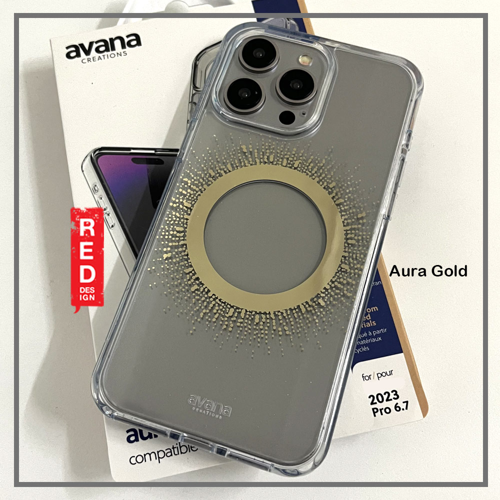 Picture of Apple iPhone 15 Pro 6.1 Case | Avana Aura Series Magnetic Drop Protection Transparent Case for Apple iPhone 15 Pro 6.1 (Gold)