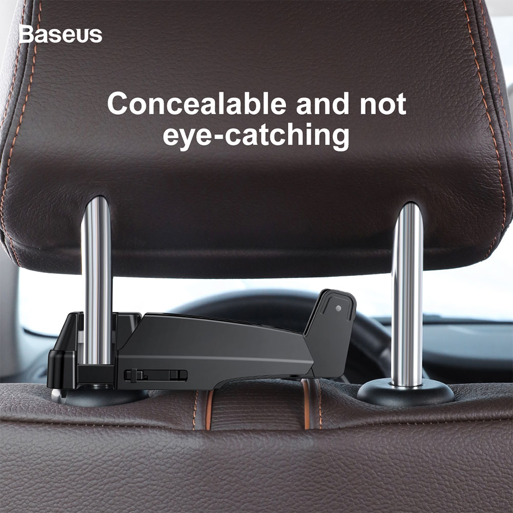 Picture of Baseus Car Backseat 2 in 1 Hook and Phone Holder Hook for iPhone 13 Pro Max 14 Pro Max Galaxy S23 Ultra (Black)