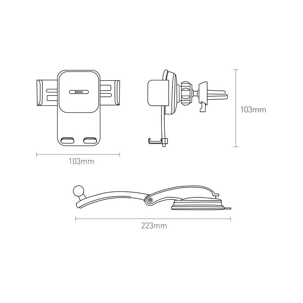 Picture of Baseus Easy Control Clamp Car Mount Holder Phone Holder (Air Outlet and Dashboard Version)