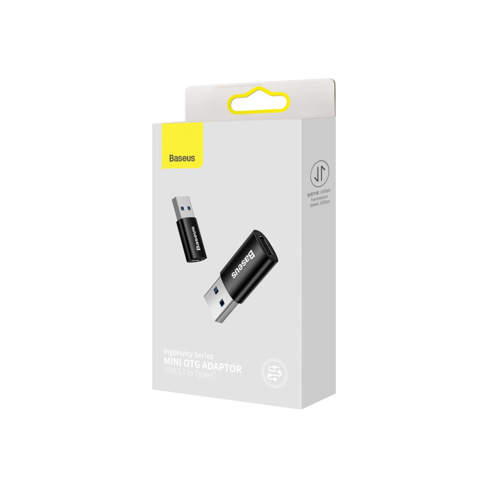 Picture of Baseus Ingenuity Series USB 3.1 Male to  USBC TypeC Female Mini OTG Adapter (Black)