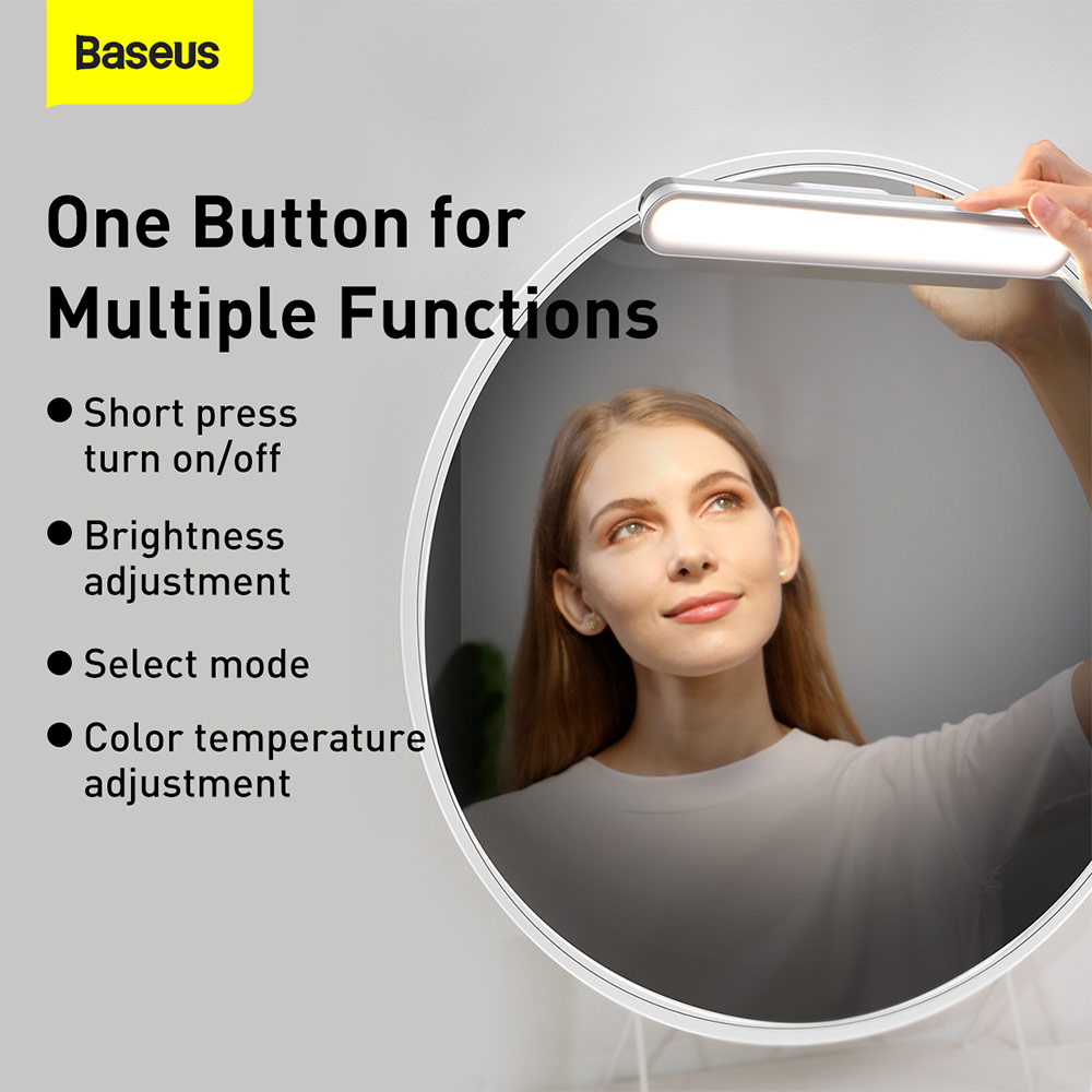 Picture of Baseus Magnetic Adjustable Brightness Color Temperature Stepless Dimming Charging Desk LED Lamp Pro (White)