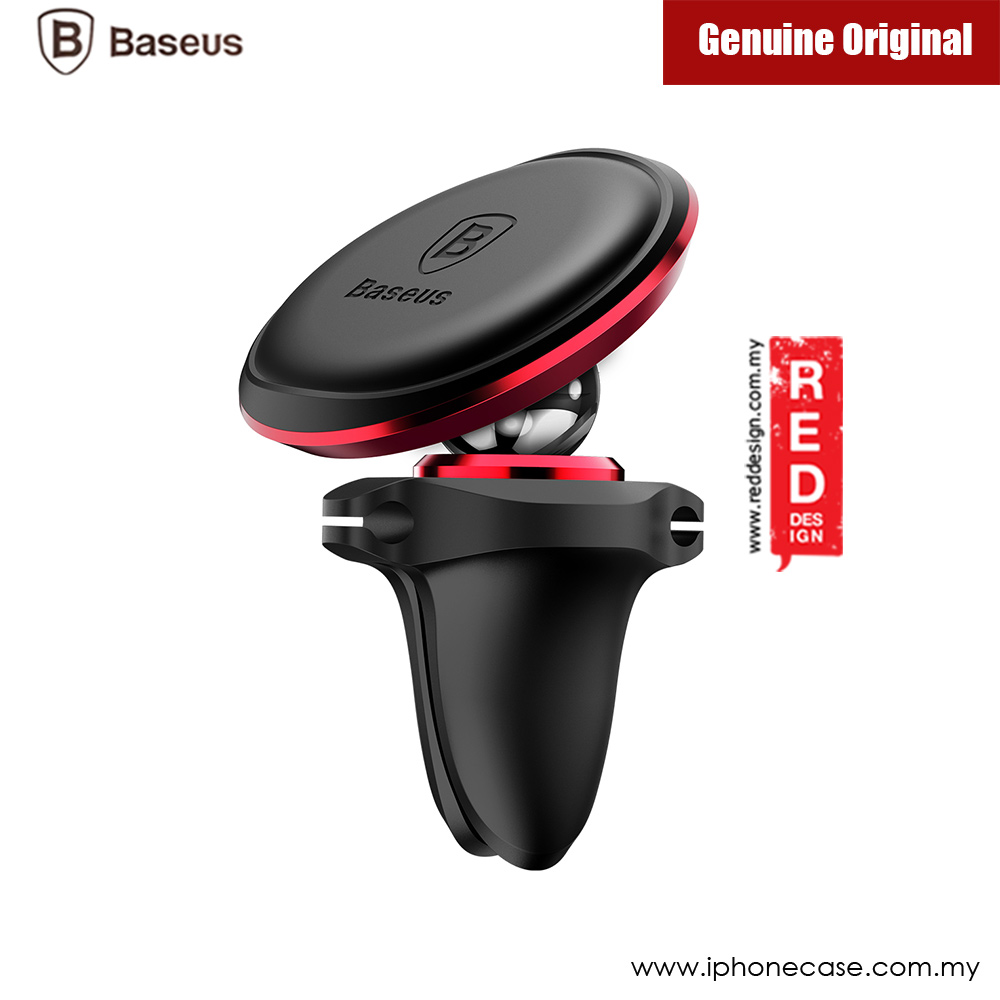 Picture of Baseus Magnetic Air Con Vent Suction Bracket Car Mount with Cable Clip (Red)