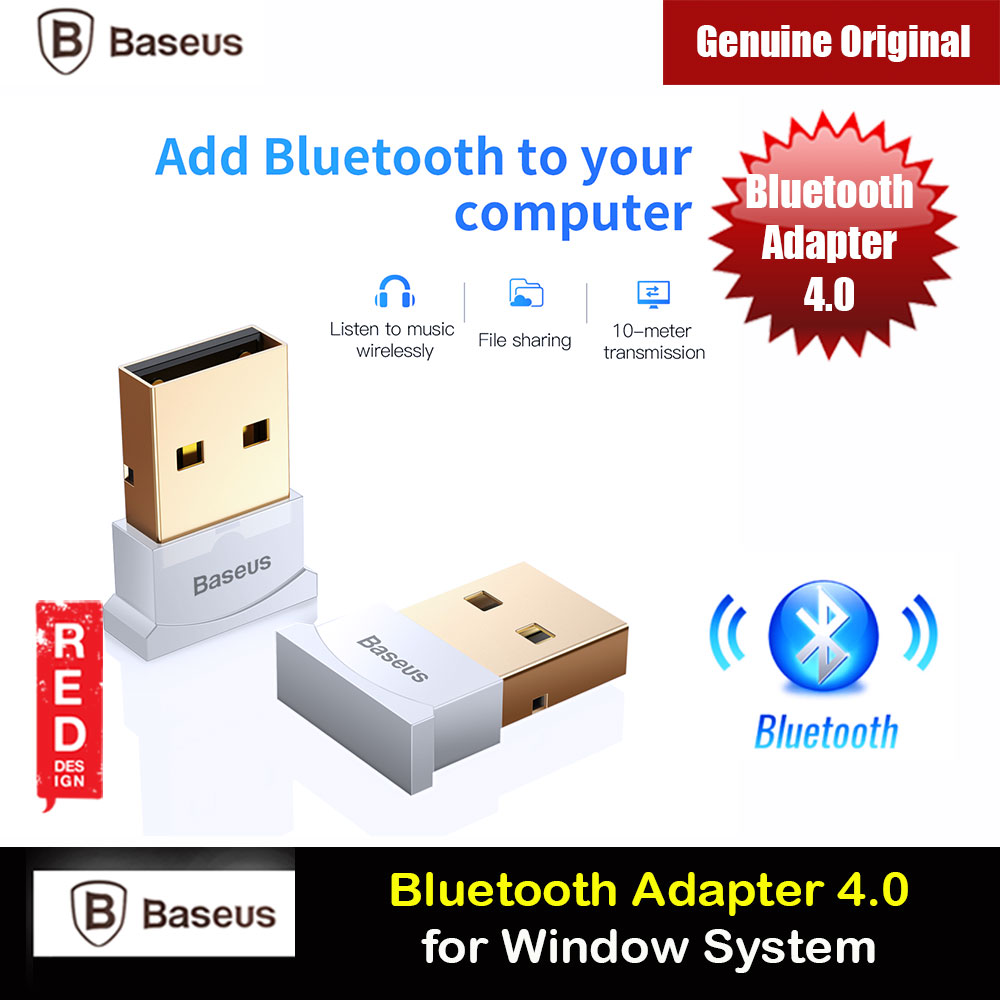 Picture of Baseus USB Bluetooth 4.0 Adapter External Bluetooth Adapter Compatible with Window for connect bluetooth headsets earphone speakers mouse keyboards mobile phones tablets gamepads (White) Red Design- Red Design Cases, Red Design Covers, iPad Cases and a wide selection of Red Design Accessories in Malaysia, Sabah, Sarawak and Singapore 