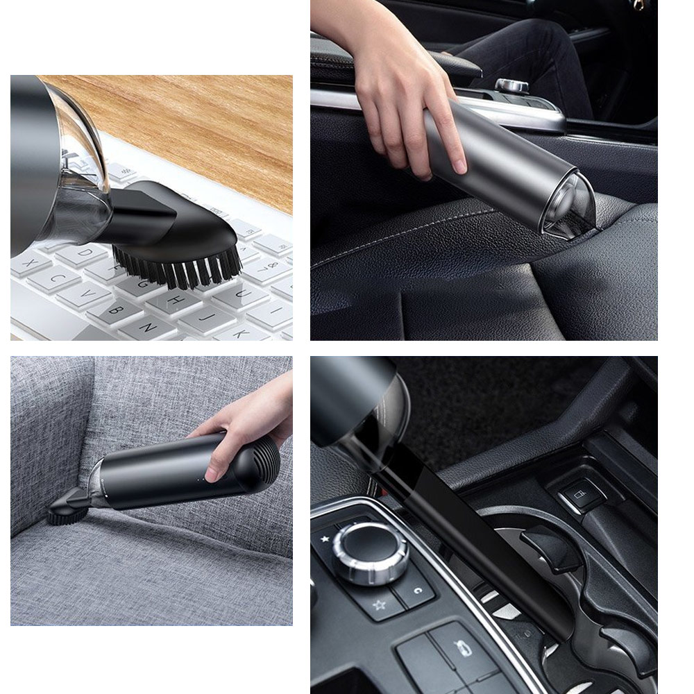 Picture of Baseus Mini and Portable Strong Suction Rechargable Cordless Wireless Wire Free Car Vacuum Cleaner Bed Vacuum Cleaner Sofa Vacuum Cleaner (Black)