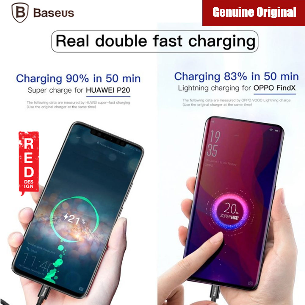 Picture of Baseus Double Fast Charging Series Type C 5A Cable support Huawei Super Charge (Black)