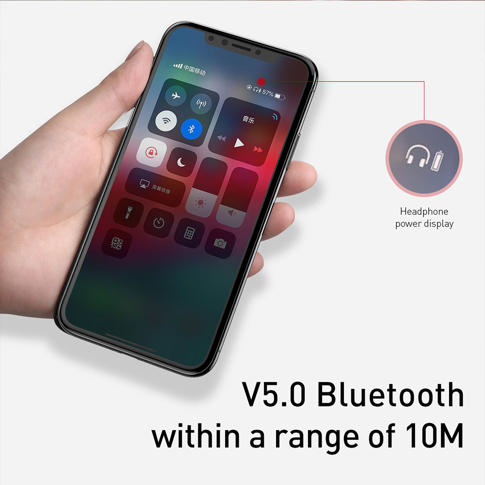 Picture of Baseus Bluetooth Wireless In Ear Headphone Compatible with IOS Android (Black)