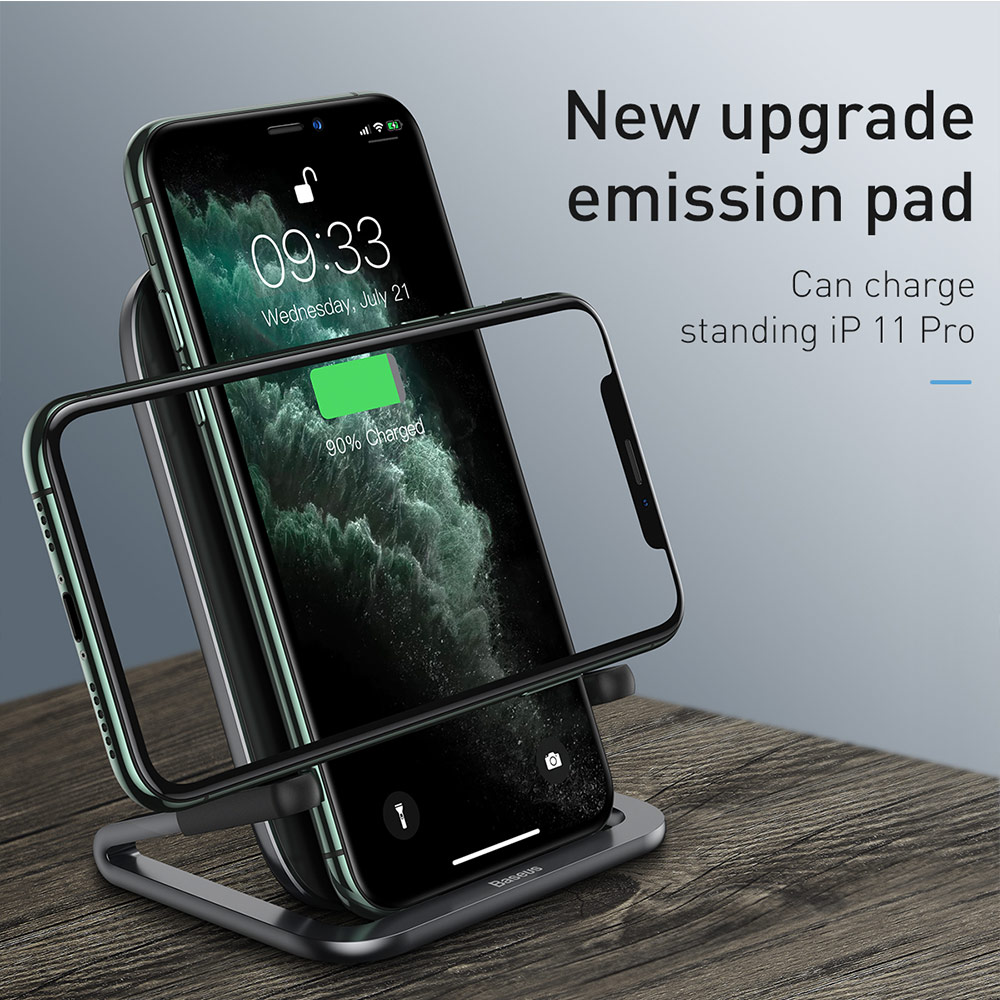 Picture of BASEUS RIB HORIZONTAL AND VERTICAL HOLDER WIRELESS CHARGING 15W Wireless Charging Stand (Black)