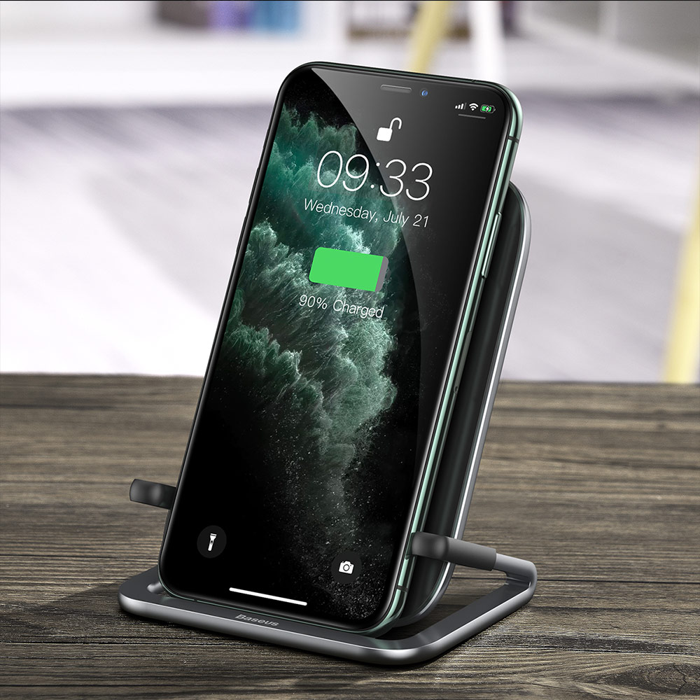 Picture of BASEUS RIB HORIZONTAL AND VERTICAL HOLDER WIRELESS CHARGING 15W Wireless Charging Stand (Black)