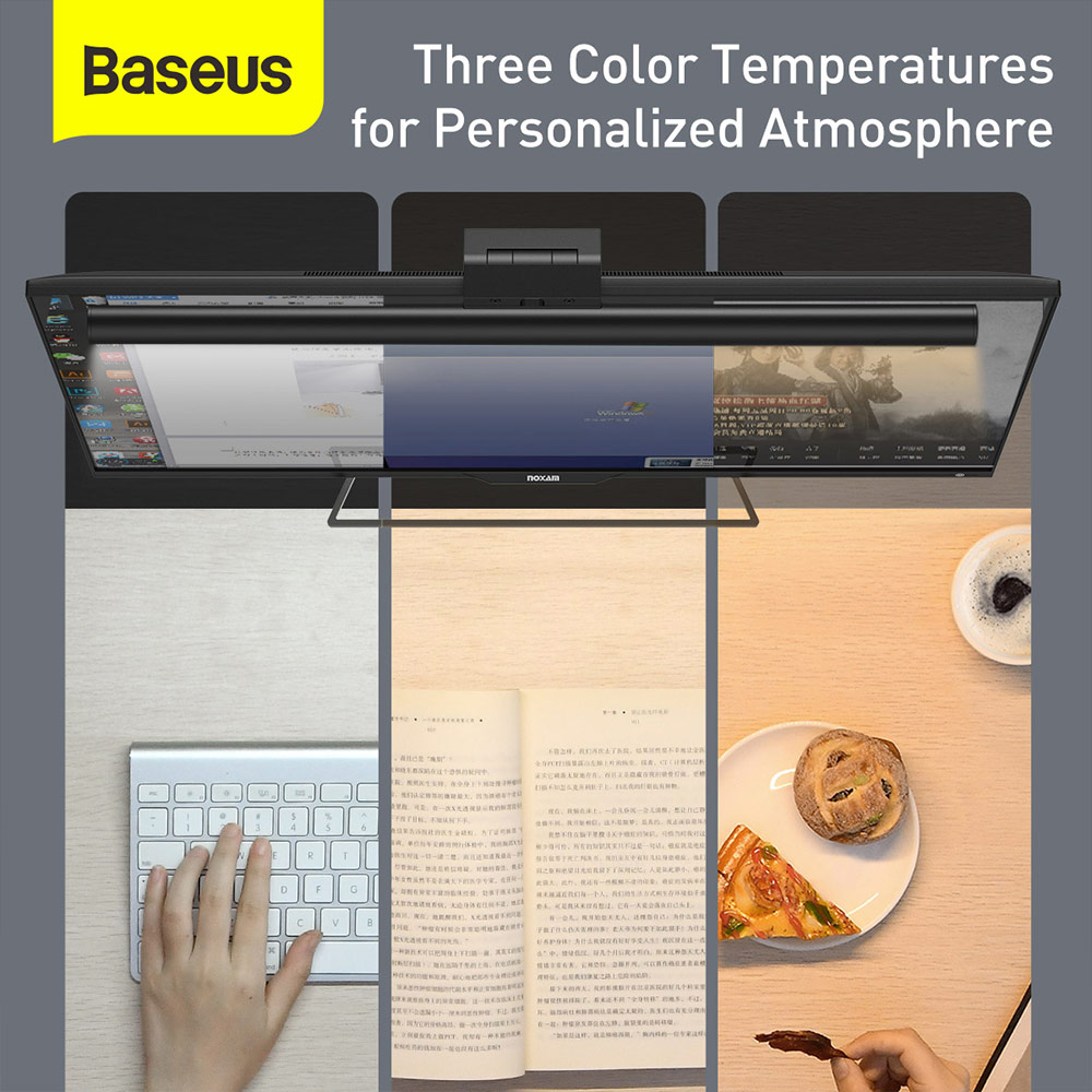 Picture of Baseus iWork Series USB Asymmetric Light Source Screen Hanging LED Light Youth (Black)