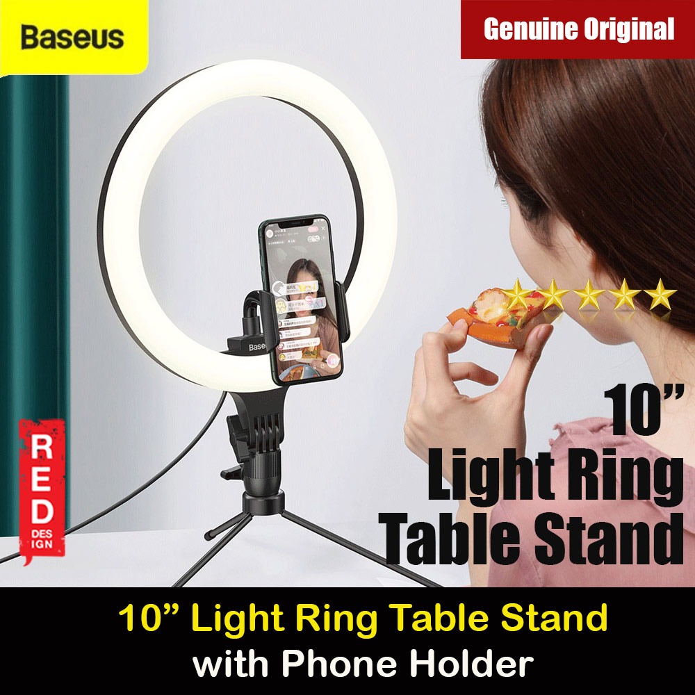 Picture of Baseus Live Stream Phone Holder Stand with 10 inches Light Ring with adjustable Brightness Level (10 inches Ring with Table Stand) Red Design- Red Design Cases, Red Design Covers, iPad Cases and a wide selection of Red Design Accessories in Malaysia, Sabah, Sarawak and Singapore 