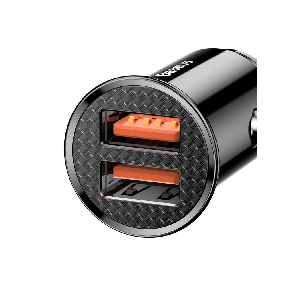 Picture of Baseus Small Mini USB A 30W Max Quick Charge Car Charger QC3.0 SCP AFC VOOC (Black)