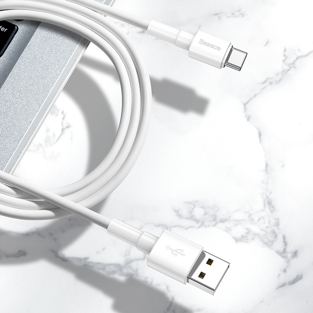 Picture of Baseus Mini White USB-A to Type-C Cable 3A 480Mbps 100CM (White)