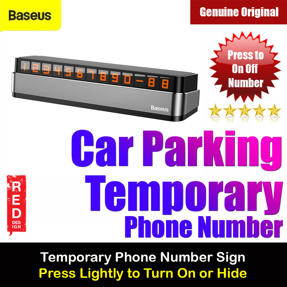 Picture of Baseus ACNUM-B0G Car Parking Number Sign Display Hidden Car Special Temporary Phone Number Sign (Gray) Red Design- Red Design Cases, Red Design Covers, iPad Cases and a wide selection of Red Design Accessories in Malaysia, Sabah, Sarawak and Singapore 
