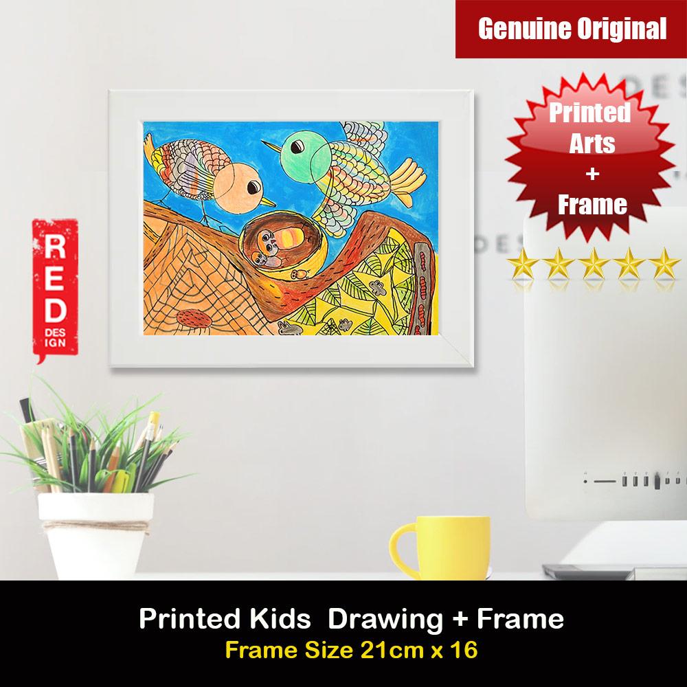 Picture of Printed Kids Drawing with Frame 21cm x 16cm (Bird Family) Red Design- Red Design Cases, Red Design Covers, iPad Cases and a wide selection of Red Design Accessories in Malaysia, Sabah, Sarawak and Singapore 