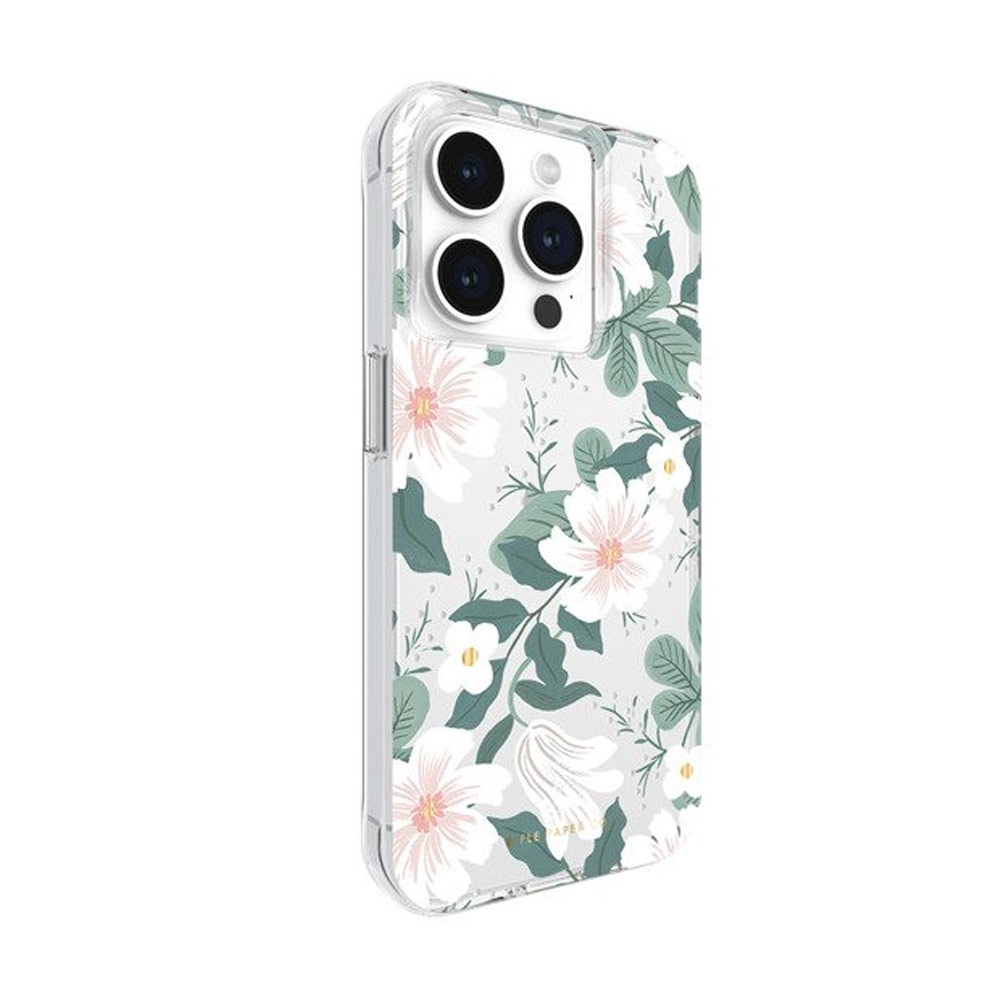 Picture of Apple iPhone 15 Pro 6.1  | Case Mate Case-Mate Rifle Paper Co Floral Design Drop Protection Case with Magnetic Charging for iPhone 15 Pro 6.1 (Willow)