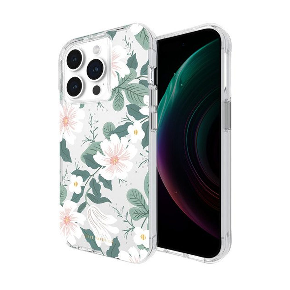 Picture of Apple iPhone 15 Pro 6.1  | Case Mate Case-Mate Rifle Paper Co Floral Design Drop Protection Case with Magnetic Charging for iPhone 15 Pro 6.1 (Willow)