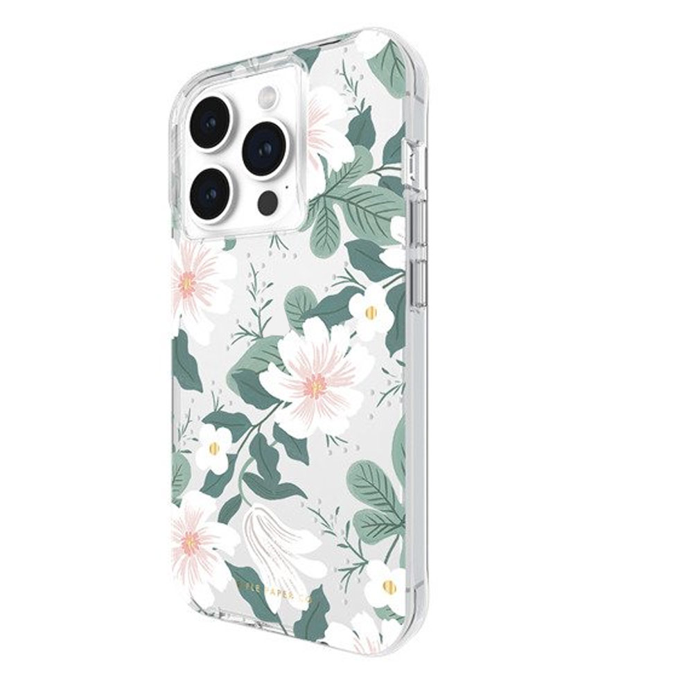 Picture of Apple iPhone 15 Pro 6.1  | Case Mate Case-Mate Rifle Paper Co Floral Design Drop Protection Case with Magnetic Charging for iPhone 15 Pro 6.1 (Willow)