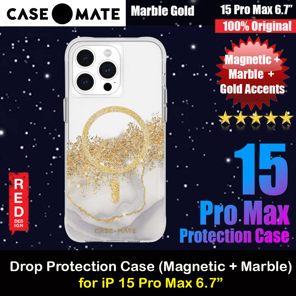 Picture of Case Mate Case-Mate Stylish Design Karat Drop Protection Case with Magsafe Magnetic Charging for iPhone 15 Pro Max 6.7 (Marble Gold) Apple iPhone 15 Pro Max 6.7- Apple iPhone 15 Pro Max 6.7 Cases, Apple iPhone 15 Pro Max 6.7 Covers, iPad Cases and a wide selection of Apple iPhone 15 Pro Max 6.7 Accessories in Malaysia, Sabah, Sarawak and Singapore 