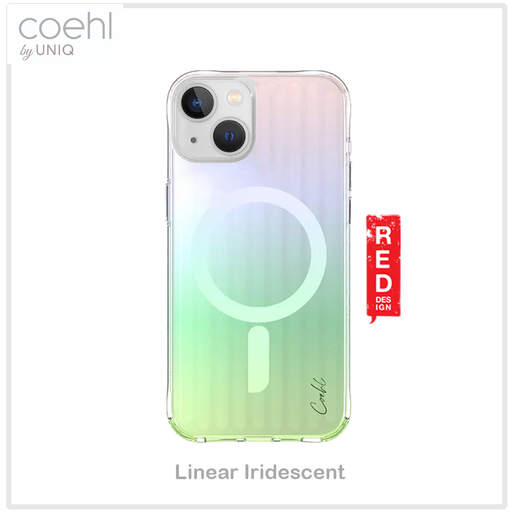 Picture of Apple iPhone 15 6.1  | Coehl by Uniq Design for Modern Women Girl Lady Magnetic Charging Compatible for iPhone 15 6.1 (Linear Iridescent)