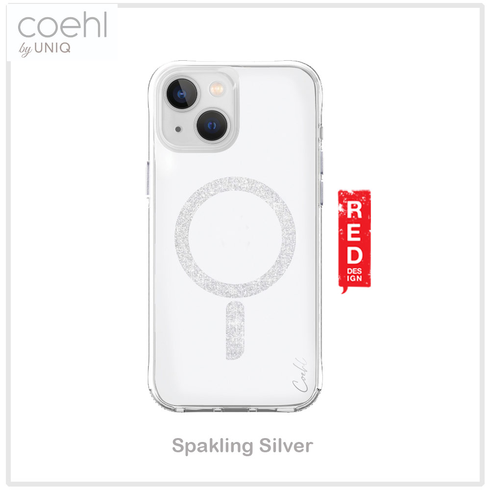 Picture of Apple iPhone 15 6.1  | Coehl by Uniq Design for Modern Women Girl Lady Magnetic Charging Compatible for iPhone 15 6.1 (Sparkling Silver)