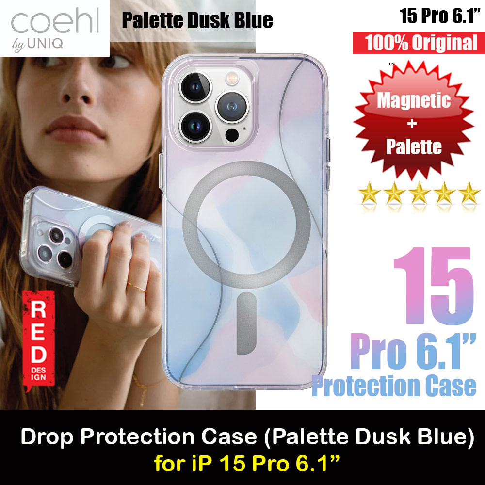 Picture of Coehl by Uniq Design for Modern Women Girl Lady Magnetic Charging Compatible for iPhone 15 Pro 6.1 (Palette Dusk Blue) Apple iPhone 15 Pro 6.1- Apple iPhone 15 Pro 6.1 Cases, Apple iPhone 15 Pro 6.1 Covers, iPad Cases and a wide selection of Apple iPhone 15 Pro 6.1 Accessories in Malaysia, Sabah, Sarawak and Singapore 