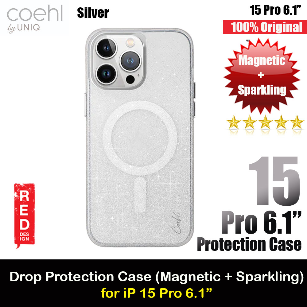 Picture of Coehl by Uniq Design for Modern Women Girl Lady Magnetic Charging Compatible for iPhone 15 Pro 6.1 (Sparkling Silver) Apple iPhone 15 Pro 6.1- Apple iPhone 15 Pro 6.1 Cases, Apple iPhone 15 Pro 6.1 Covers, iPad Cases and a wide selection of Apple iPhone 15 Pro 6.1 Accessories in Malaysia, Sabah, Sarawak and Singapore 