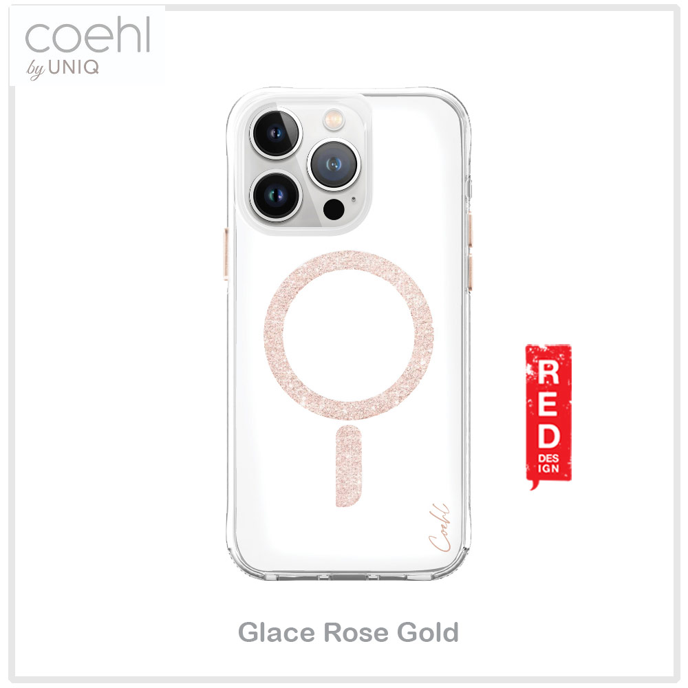 Picture of Apple iPhone 15 Pro 6.1  | Coehl by Uniq Design for Modern Women Girl Lady Magnetic Charging Compatible for iPhone 15 Pro 6.1 (Sparkling Rose Gold)