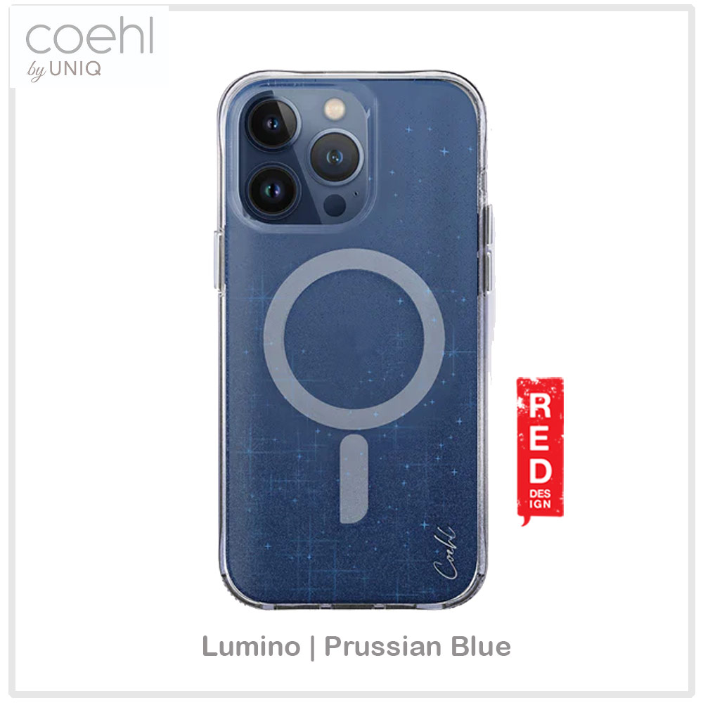 Picture of Apple iPhone 15 Pro 6.1  | Coehl by Uniq Design for Modern Women Girl Lady Magnetic Charging Compatible for iPhone 15 Pro 6.1 (Sparkling Prussian Blue)