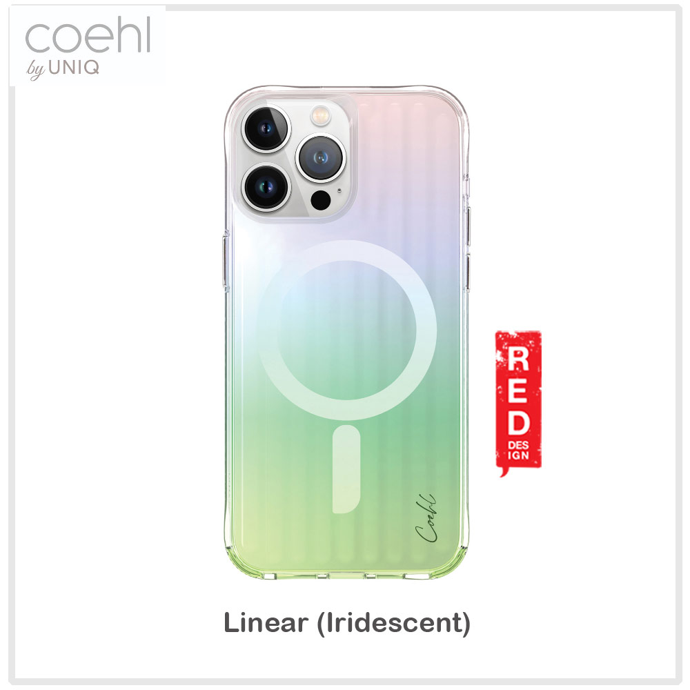 Picture of Apple iPhone 15 Pro 6.1  | Coehl by Uniq Design for Modern Women Girl Lady Magnetic Charging Compatible for iPhone 15 Pro 6.1 (Linear Iridescent)