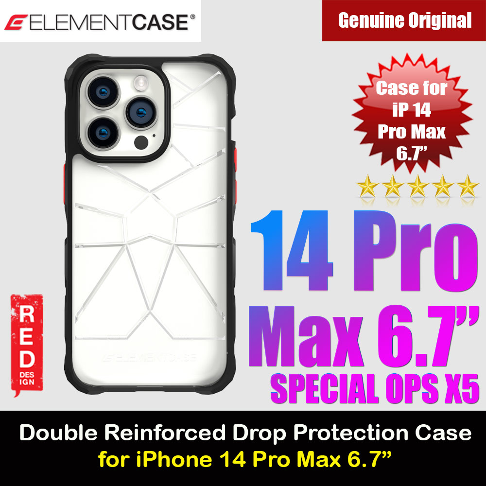 Picture of Element Case Special Ops Double Reinforced Drop Protection Case Compatible for iPhone 14 Pro Max 6.7 (Clear Black) Apple iPhone 14 Pro Max 6.7- Apple iPhone 14 Pro Max 6.7 Cases, Apple iPhone 14 Pro Max 6.7 Covers, iPad Cases and a wide selection of Apple iPhone 14 Pro Max 6.7 Accessories in Malaysia, Sabah, Sarawak and Singapore 