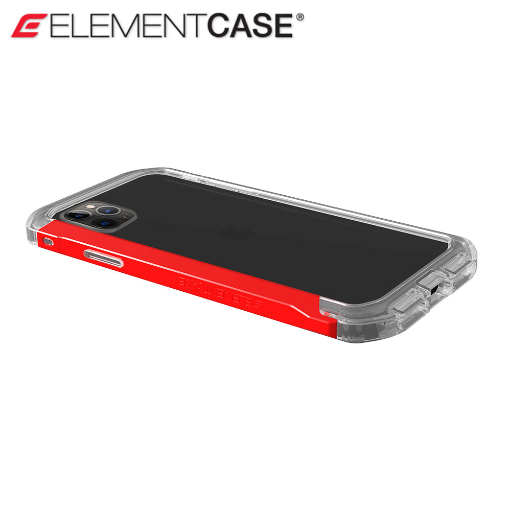 Picture of Apple iPhone 11 Pro 5.8 Case | Element Case Rail Series Drop Protection Bumper for iPhone 11 Pro iPhone XS iPhone X 5.8 (Red Clear)