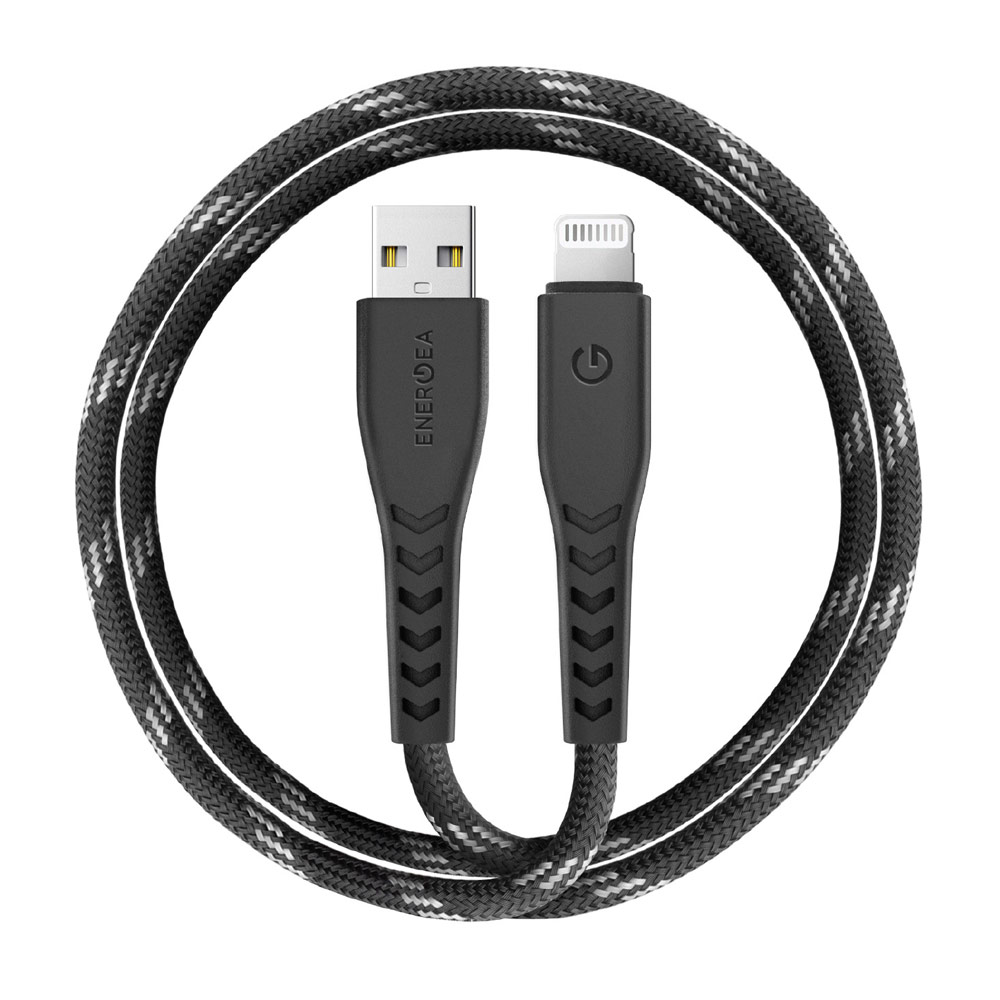 Picture of Energea NYLOFLEX MFI 3A Rapid Charge and Sync Lightning Cable 150CM (Black)