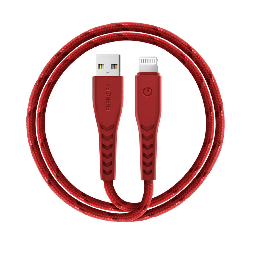 Picture of Energea NYLOFLEX MFI 3A Rapid Charge and Sync Lightning Cable 150CM (Red)