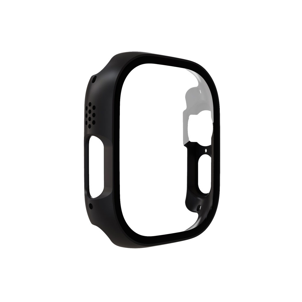 Picture of Apple Watch 49mm	Ultra Case | Halosure Coraza Series Case with High Sensitivity Touch 9H Tempered Glass for Apple Watch 49mm Ultra (Black)