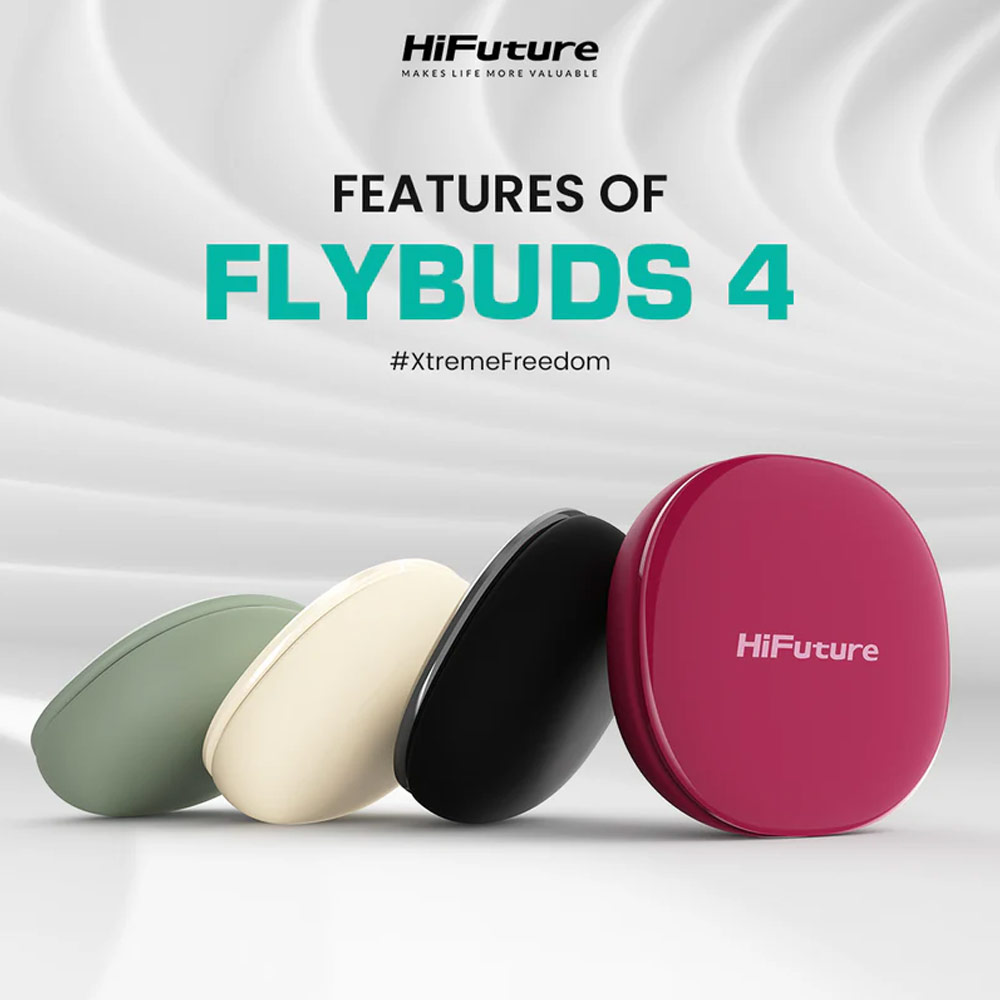 Picture of HiFuture Flybuds4 Ai Bluetooth 5.4 Comfort Fit TWS Earbuds Waterproof with ANC Noise Cancellation Ultra Bass Long Hours(Matcha Green)