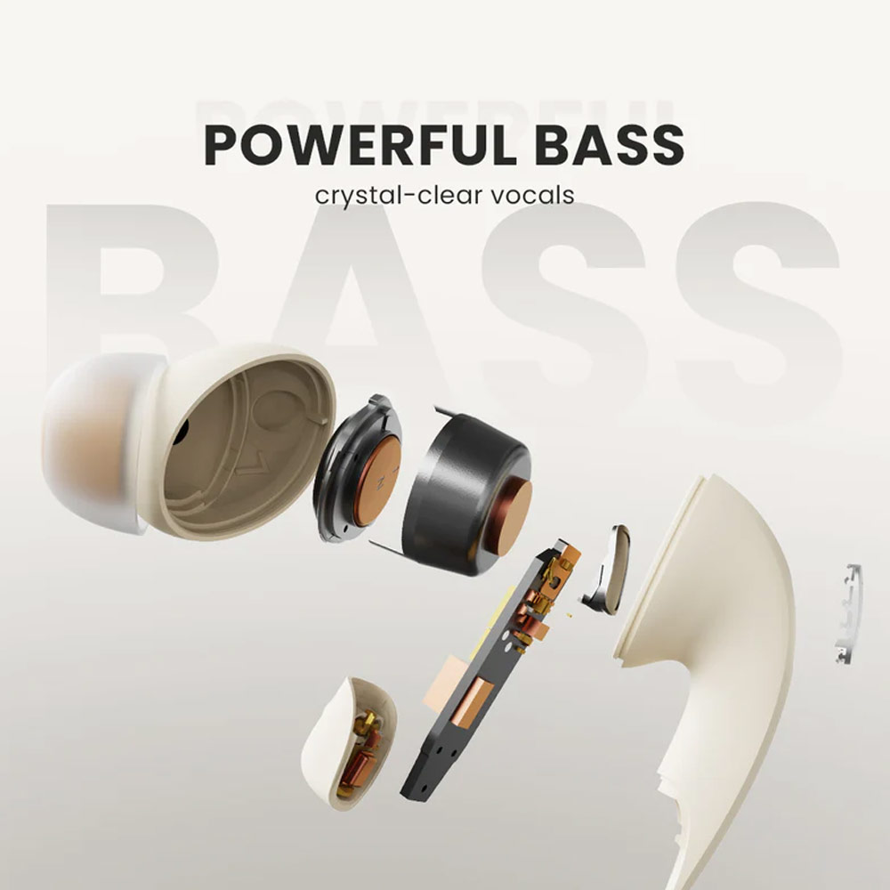 Picture of HiFuture Flybuds4 Ai Bluetooth 5.4 Comfort Fit TWS Earbuds Waterproof with ANC Noise Cancellation Ultra Bass Long Hours(Matcha Green)