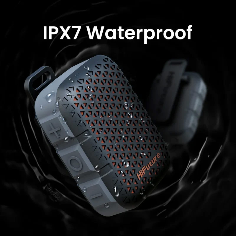 Picture of HiFuture Pocket S Mini Bluetooth Speaker Portable Wearable Clip Speaker IPX7 Waterproof Lightweight Travel Speaker - Beige