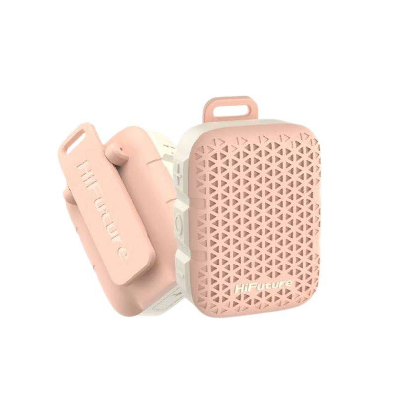 Picture of HiFuture Pocket S Mini Bluetooth Speaker Portable Wearable Clip Speaker IPX7 Waterproof Lightweight Travel Speaker - Pink