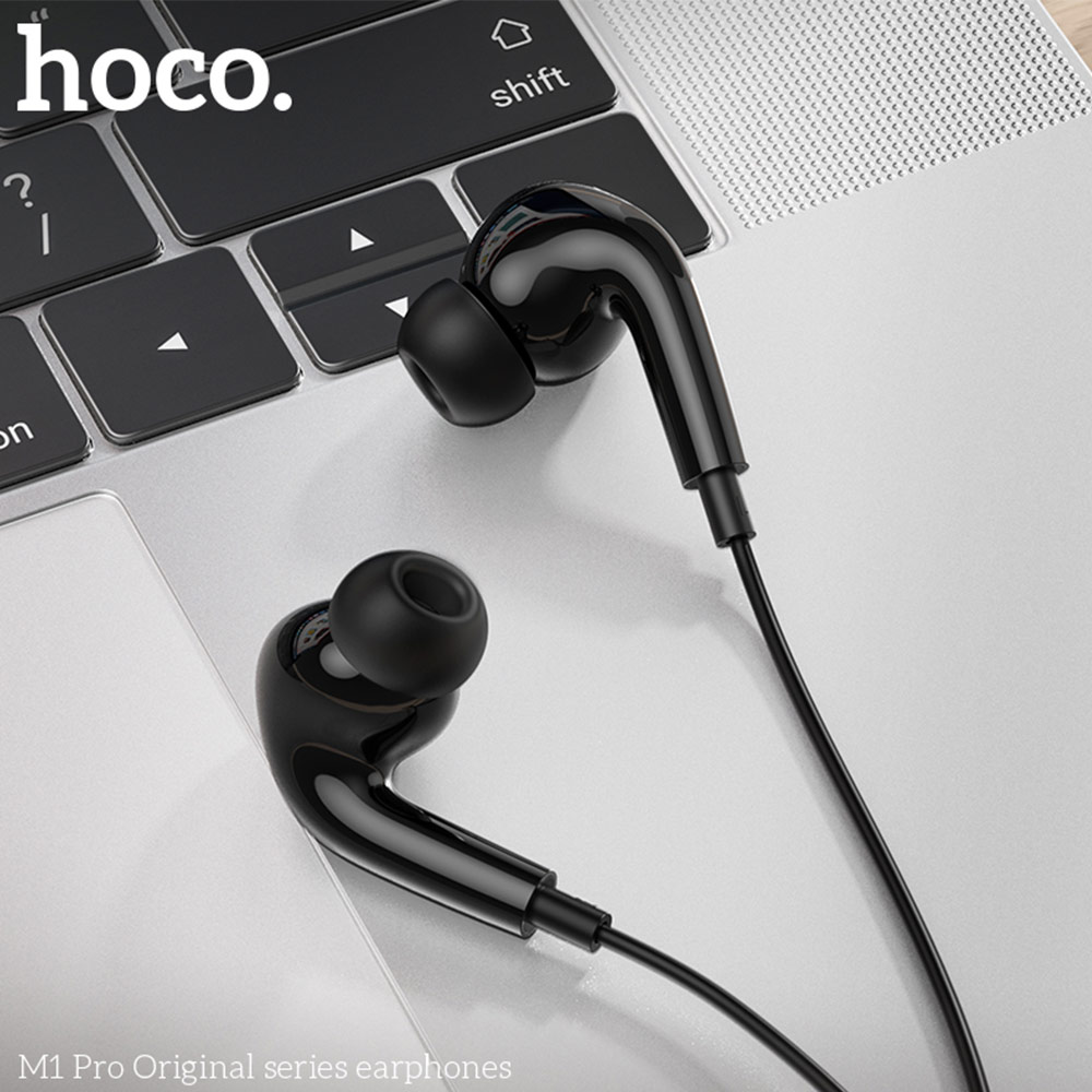 Picture of Hoco M1 Pro Stereo Wired  Earphone In Ear Sport Earphones with mic for xiaomi iPhone Samsung Headset Laptop Computer Table 3.5mm Interface (Black)